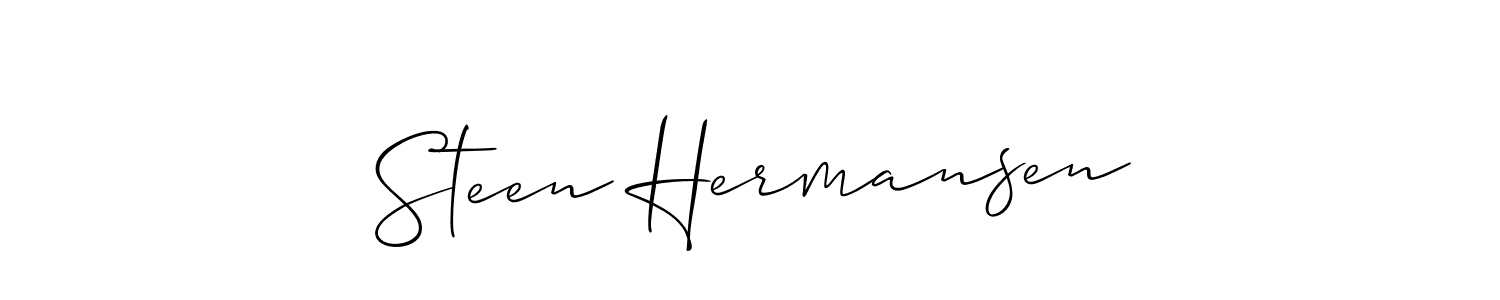 It looks lik you need a new signature style for name Steen Hermansen. Design unique handwritten (Allison_Script) signature with our free signature maker in just a few clicks. Steen Hermansen signature style 2 images and pictures png