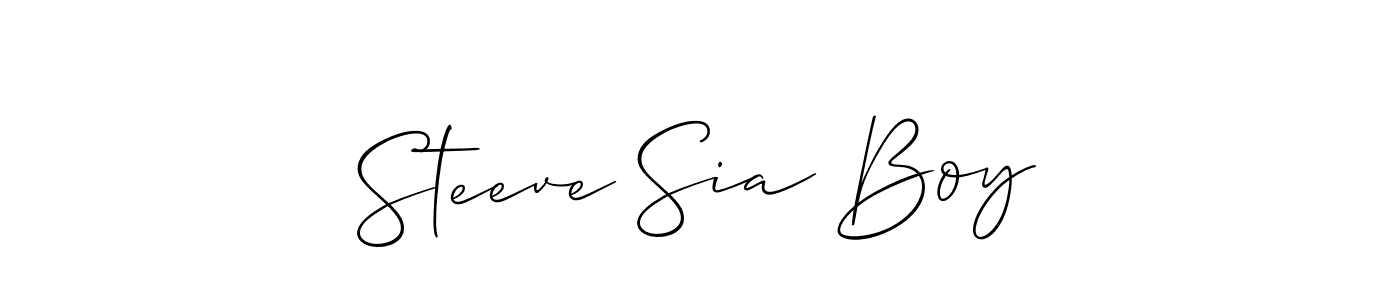 The best way (Allison_Script) to make a short signature is to pick only two or three words in your name. The name Steeve Sia Boy include a total of six letters. For converting this name. Steeve Sia Boy signature style 2 images and pictures png