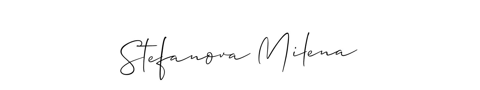 Stefanova Milena stylish signature style. Best Handwritten Sign (Allison_Script) for my name. Handwritten Signature Collection Ideas for my name Stefanova Milena. Stefanova Milena signature style 2 images and pictures png