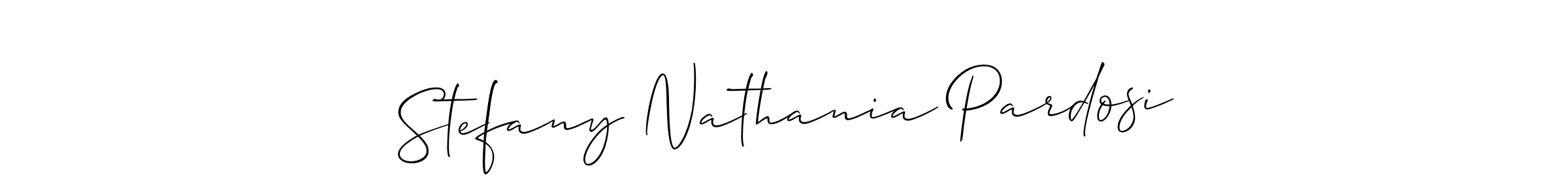 Similarly Allison_Script is the best handwritten signature design. Signature creator online .You can use it as an online autograph creator for name Stefany Nathania Pardosi. Stefany Nathania Pardosi signature style 2 images and pictures png