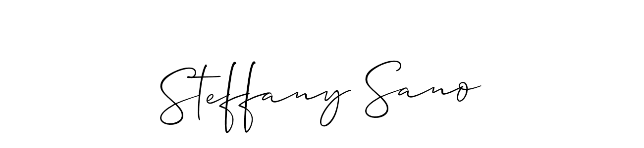 See photos of Steffany Sano official signature by Spectra . Check more albums & portfolios. Read reviews & check more about Allison_Script font. Steffany Sano signature style 2 images and pictures png