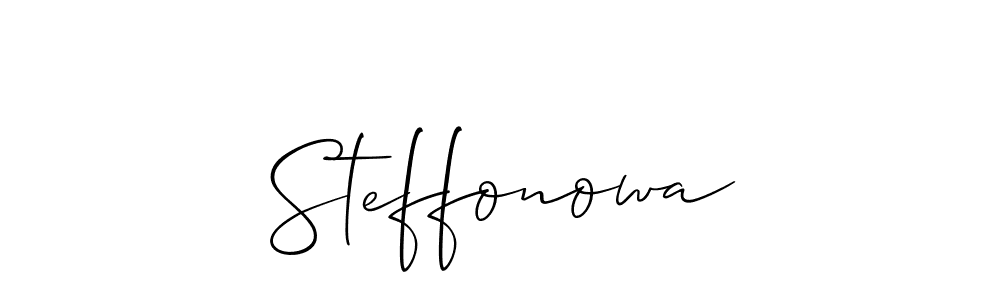 How to make Steffonowa name signature. Use Allison_Script style for creating short signs online. This is the latest handwritten sign. Steffonowa signature style 2 images and pictures png