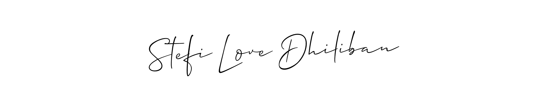 The best way (Allison_Script) to make a short signature is to pick only two or three words in your name. The name Stefi Love Dhiliban include a total of six letters. For converting this name. Stefi Love Dhiliban signature style 2 images and pictures png