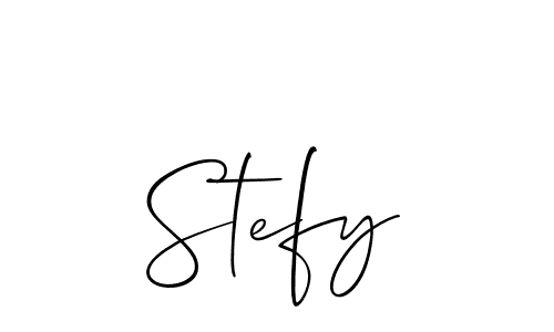 Make a short Stefy signature style. Manage your documents anywhere anytime using Allison_Script. Create and add eSignatures, submit forms, share and send files easily. Stefy signature style 2 images and pictures png