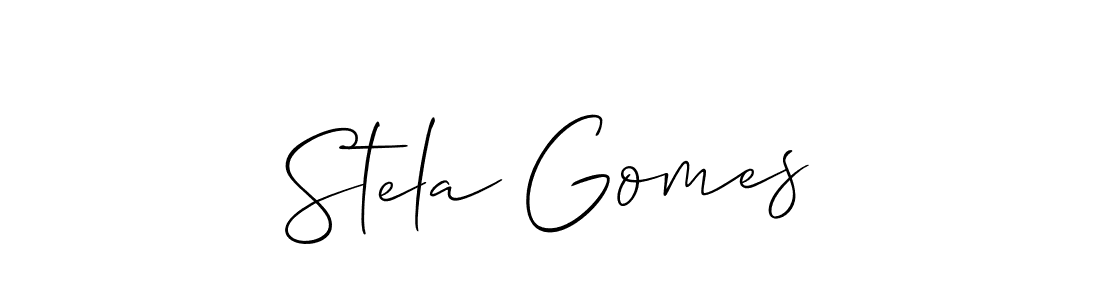 How to Draw Stela Gomes signature style? Allison_Script is a latest design signature styles for name Stela Gomes. Stela Gomes signature style 2 images and pictures png
