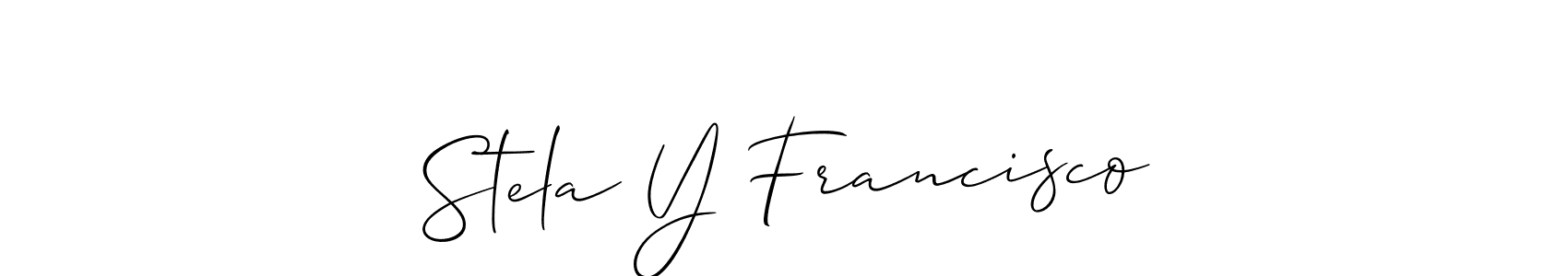 How to make Stela Y Francisco signature? Allison_Script is a professional autograph style. Create handwritten signature for Stela Y Francisco name. Stela Y Francisco signature style 2 images and pictures png