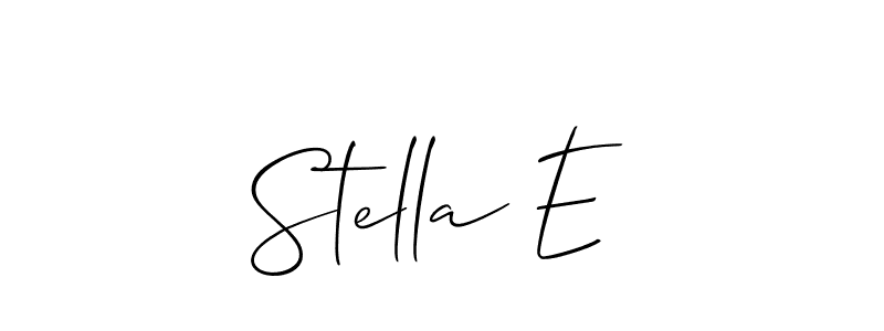 Stella E stylish signature style. Best Handwritten Sign (Allison_Script) for my name. Handwritten Signature Collection Ideas for my name Stella E. Stella E signature style 2 images and pictures png