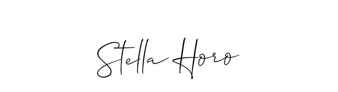 Also You can easily find your signature by using the search form. We will create Stella Horo name handwritten signature images for you free of cost using Allison_Script sign style. Stella Horo signature style 2 images and pictures png