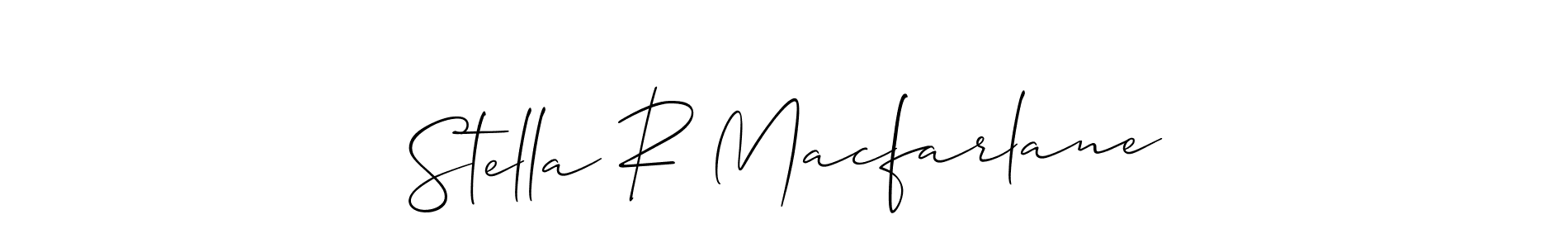 Make a beautiful signature design for name Stella R Macfarlane. With this signature (Allison_Script) style, you can create a handwritten signature for free. Stella R Macfarlane signature style 2 images and pictures png