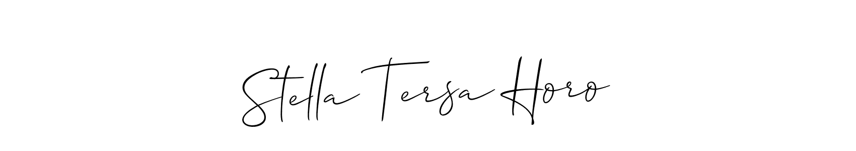 Make a beautiful signature design for name Stella Tersa Horo. With this signature (Allison_Script) style, you can create a handwritten signature for free. Stella Tersa Horo signature style 2 images and pictures png