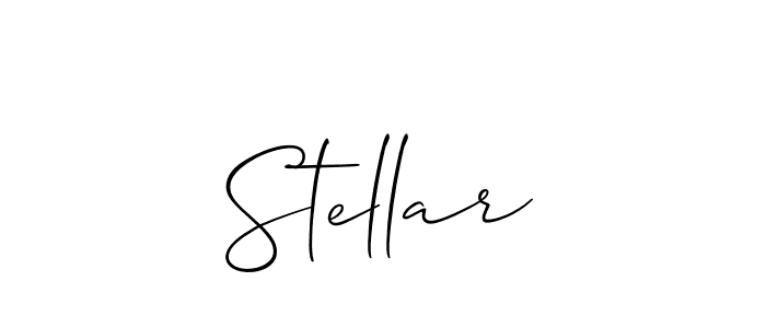 Make a beautiful signature design for name Stellar. With this signature (Allison_Script) style, you can create a handwritten signature for free. Stellar signature style 2 images and pictures png