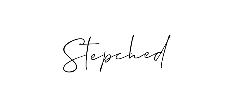 Create a beautiful signature design for name Stepched. With this signature (Allison_Script) fonts, you can make a handwritten signature for free. Stepched signature style 2 images and pictures png