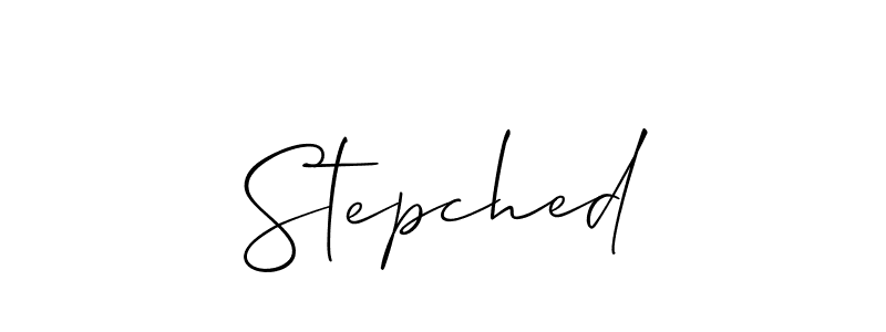 Create a beautiful signature design for name Stepched. With this signature (Allison_Script) fonts, you can make a handwritten signature for free. Stepched signature style 2 images and pictures png