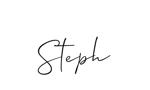 How to make Steph signature? Allison_Script is a professional autograph style. Create handwritten signature for Steph name. Steph signature style 2 images and pictures png