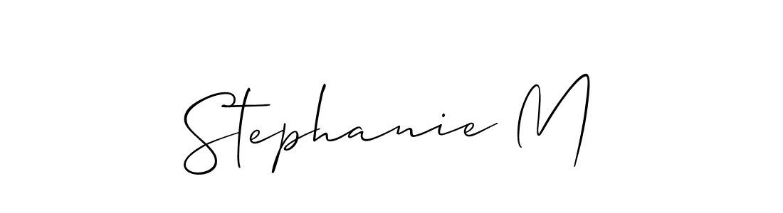 Also You can easily find your signature by using the search form. We will create Stephanie M name handwritten signature images for you free of cost using Allison_Script sign style. Stephanie M signature style 2 images and pictures png