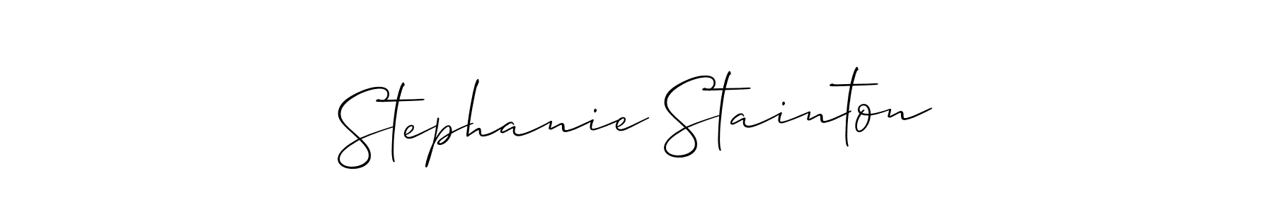 Similarly Allison_Script is the best handwritten signature design. Signature creator online .You can use it as an online autograph creator for name Stephanie Stainton. Stephanie Stainton signature style 2 images and pictures png