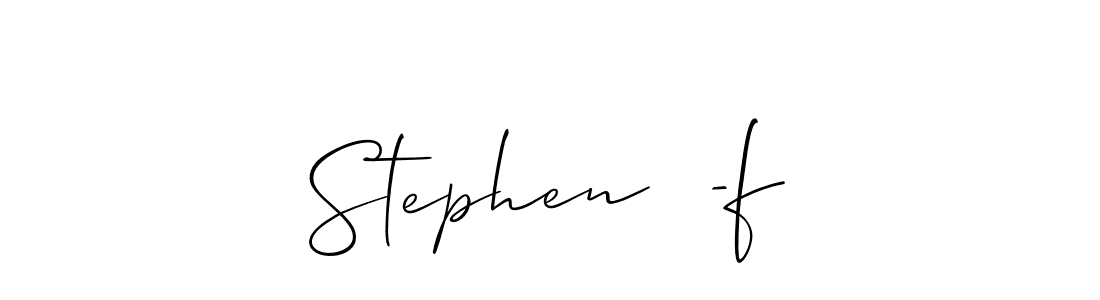 Allison_Script is a professional signature style that is perfect for those who want to add a touch of class to their signature. It is also a great choice for those who want to make their signature more unique. Get Stephen  -f name to fancy signature for free. Stephen  -f signature style 2 images and pictures png