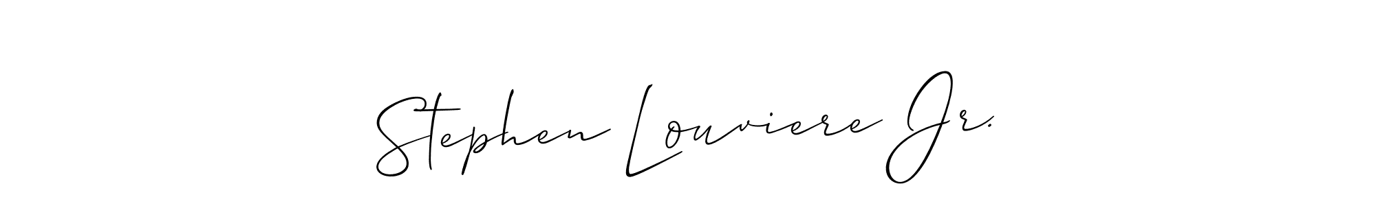 How to make Stephen Louviere Jr. name signature. Use Allison_Script style for creating short signs online. This is the latest handwritten sign. Stephen Louviere Jr. signature style 2 images and pictures png