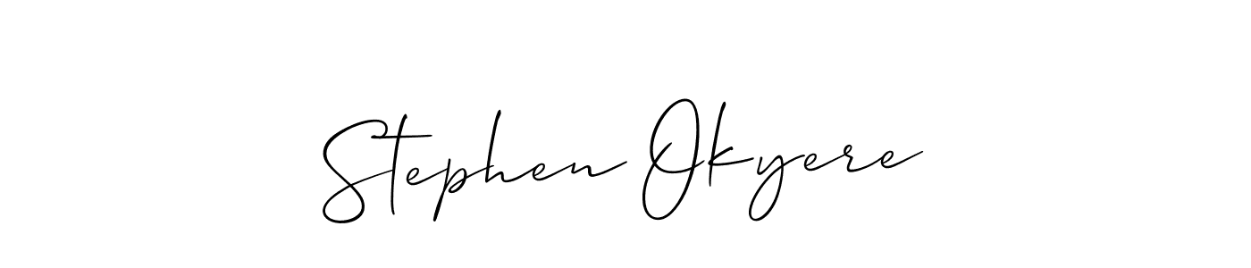 How to make Stephen Okyere name signature. Use Allison_Script style for creating short signs online. This is the latest handwritten sign. Stephen Okyere signature style 2 images and pictures png