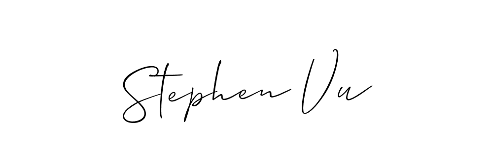 How to make Stephen Vu name signature. Use Allison_Script style for creating short signs online. This is the latest handwritten sign. Stephen Vu signature style 2 images and pictures png