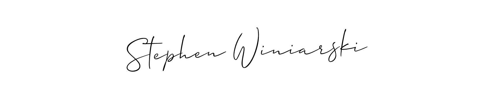 Stephen Winiarski stylish signature style. Best Handwritten Sign (Allison_Script) for my name. Handwritten Signature Collection Ideas for my name Stephen Winiarski. Stephen Winiarski signature style 2 images and pictures png