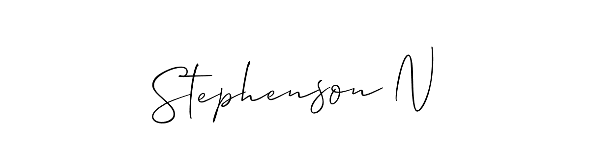 The best way (Allison_Script) to make a short signature is to pick only two or three words in your name. The name Stephenson N include a total of six letters. For converting this name. Stephenson N signature style 2 images and pictures png