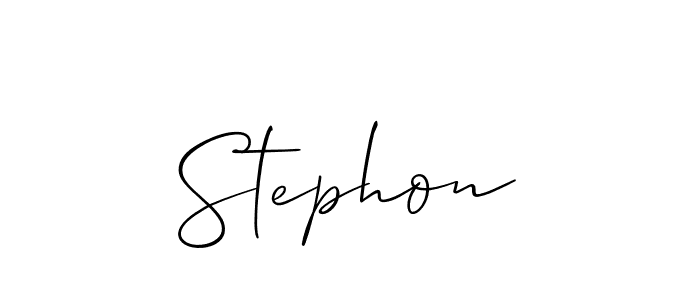 Create a beautiful signature design for name Stephon. With this signature (Allison_Script) fonts, you can make a handwritten signature for free. Stephon signature style 2 images and pictures png