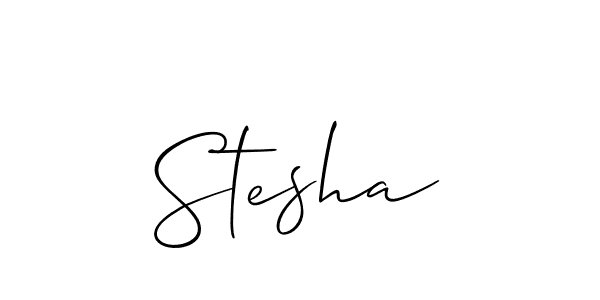 Allison_Script is a professional signature style that is perfect for those who want to add a touch of class to their signature. It is also a great choice for those who want to make their signature more unique. Get Stesha name to fancy signature for free. Stesha signature style 2 images and pictures png