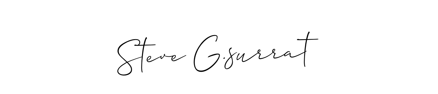 Use a signature maker to create a handwritten signature online. With this signature software, you can design (Allison_Script) your own signature for name Steve G.surrat. Steve G.surrat signature style 2 images and pictures png