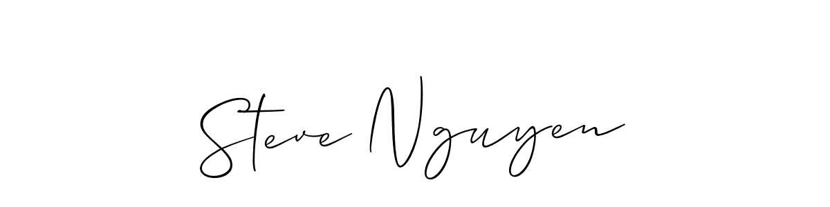 Use a signature maker to create a handwritten signature online. With this signature software, you can design (Allison_Script) your own signature for name Steve Nguyen. Steve Nguyen signature style 2 images and pictures png