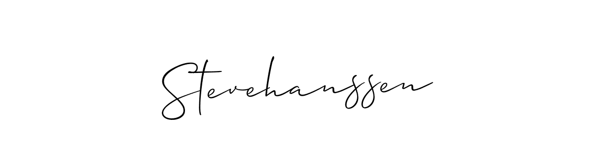 You should practise on your own different ways (Allison_Script) to write your name (Stevehanssen) in signature. don't let someone else do it for you. Stevehanssen signature style 2 images and pictures png