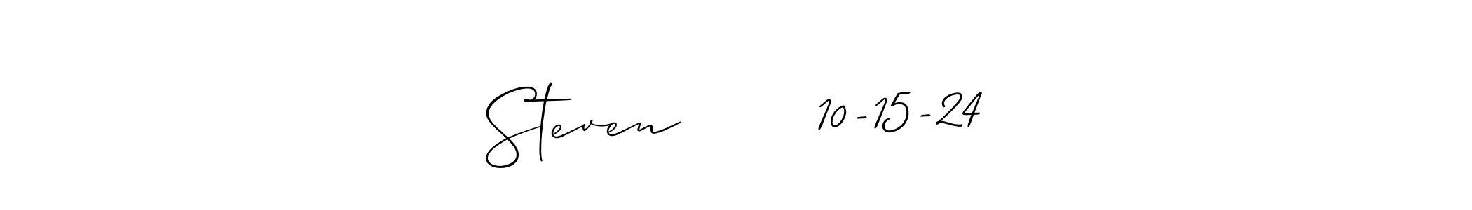 The best way (Allison_Script) to make a short signature is to pick only two or three words in your name. The name Steven       10-15-24 include a total of six letters. For converting this name. Steven       10-15-24 signature style 2 images and pictures png