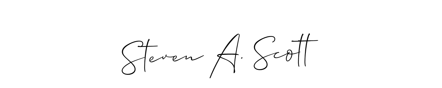 Use a signature maker to create a handwritten signature online. With this signature software, you can design (Allison_Script) your own signature for name Steven A. Scott. Steven A. Scott signature style 2 images and pictures png