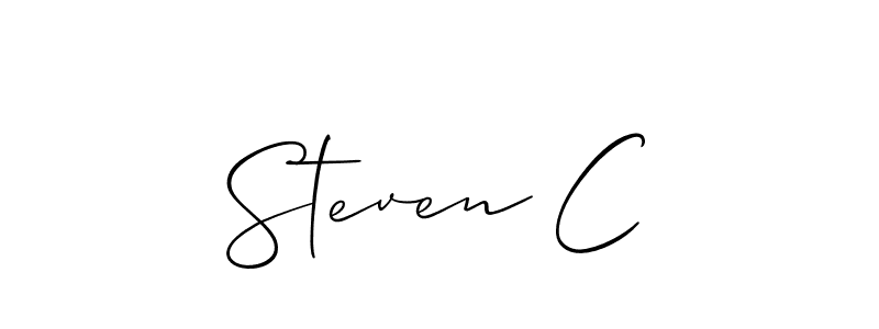 You should practise on your own different ways (Allison_Script) to write your name (Steven C) in signature. don't let someone else do it for you. Steven C signature style 2 images and pictures png