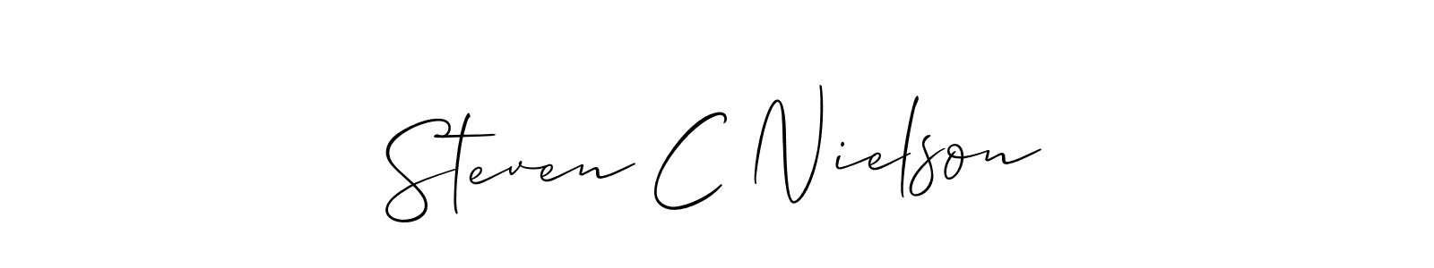 Similarly Allison_Script is the best handwritten signature design. Signature creator online .You can use it as an online autograph creator for name Steven C Nielson. Steven C Nielson signature style 2 images and pictures png