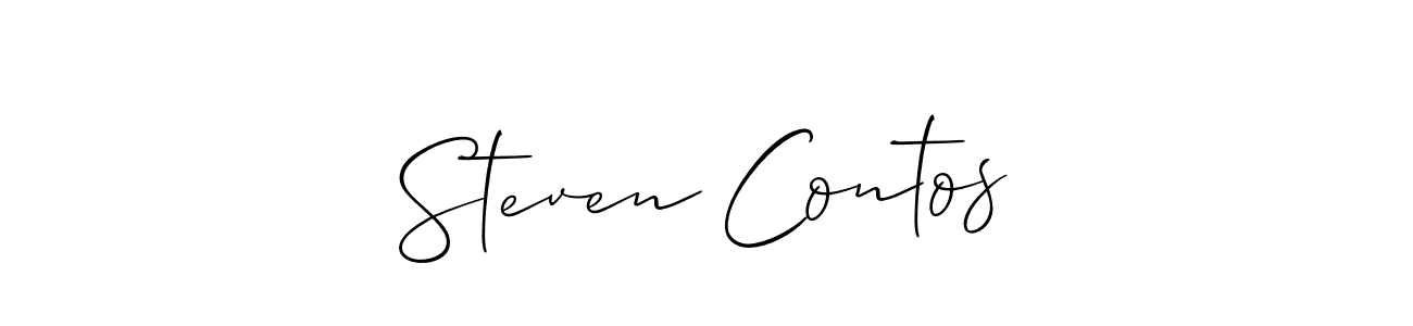 Make a beautiful signature design for name Steven Contos. With this signature (Allison_Script) style, you can create a handwritten signature for free. Steven Contos signature style 2 images and pictures png