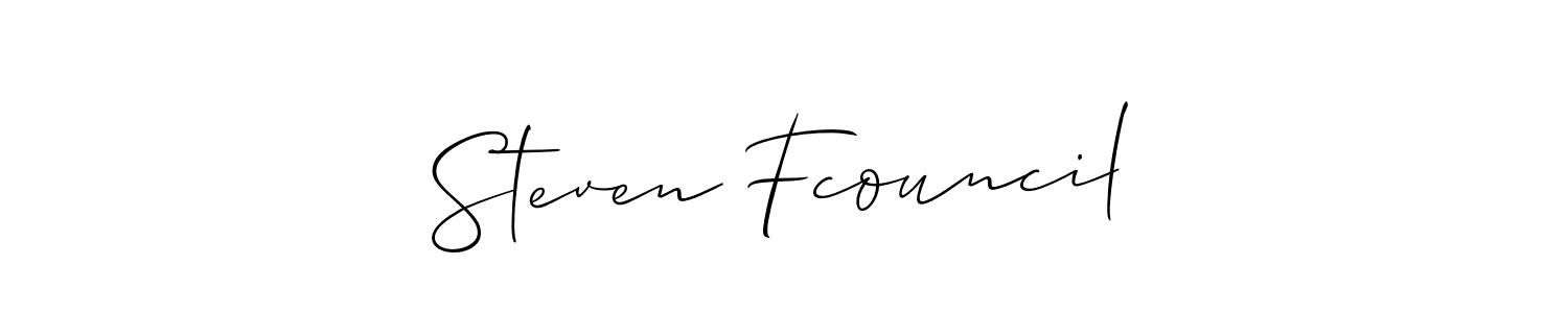 Make a beautiful signature design for name Steven Fcouncil. With this signature (Allison_Script) style, you can create a handwritten signature for free. Steven Fcouncil signature style 2 images and pictures png