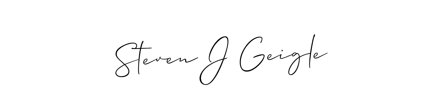 Create a beautiful signature design for name Steven J Geigle. With this signature (Allison_Script) fonts, you can make a handwritten signature for free. Steven J Geigle signature style 2 images and pictures png