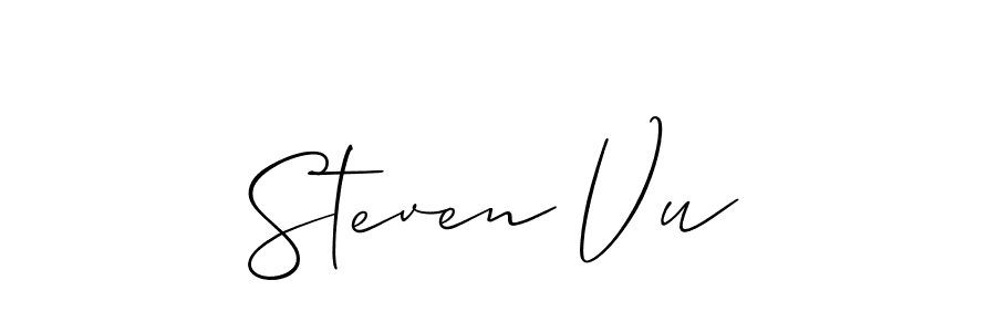 Use a signature maker to create a handwritten signature online. With this signature software, you can design (Allison_Script) your own signature for name Steven Vu. Steven Vu signature style 2 images and pictures png