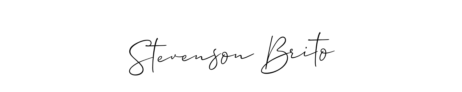 Make a beautiful signature design for name Stevenson Brito. With this signature (Allison_Script) style, you can create a handwritten signature for free. Stevenson Brito signature style 2 images and pictures png