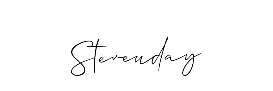 Similarly Allison_Script is the best handwritten signature design. Signature creator online .You can use it as an online autograph creator for name Steveuday. Steveuday signature style 2 images and pictures png