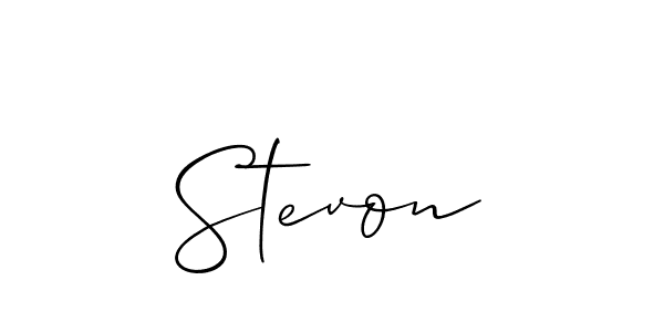 Allison_Script is a professional signature style that is perfect for those who want to add a touch of class to their signature. It is also a great choice for those who want to make their signature more unique. Get Stevon name to fancy signature for free. Stevon signature style 2 images and pictures png