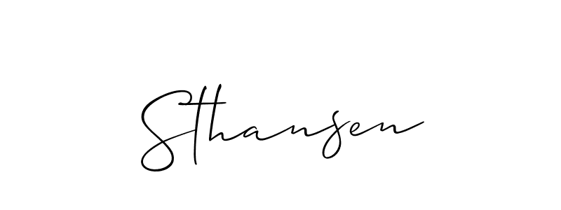 Make a short Sthansen signature style. Manage your documents anywhere anytime using Allison_Script. Create and add eSignatures, submit forms, share and send files easily. Sthansen signature style 2 images and pictures png