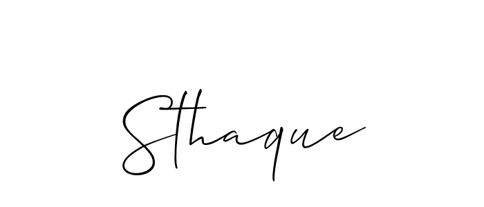 How to make Sthaque signature? Allison_Script is a professional autograph style. Create handwritten signature for Sthaque name. Sthaque signature style 2 images and pictures png