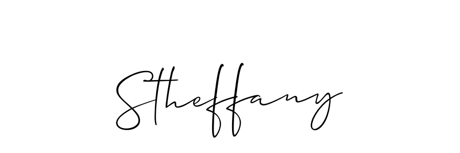 It looks lik you need a new signature style for name Stheffany. Design unique handwritten (Allison_Script) signature with our free signature maker in just a few clicks. Stheffany signature style 2 images and pictures png