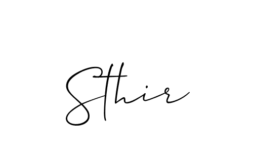 How to make Sthir signature? Allison_Script is a professional autograph style. Create handwritten signature for Sthir name. Sthir signature style 2 images and pictures png