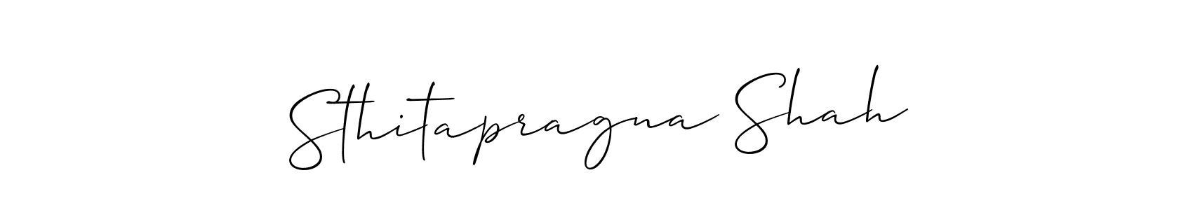 Sthitapragna Shah stylish signature style. Best Handwritten Sign (Allison_Script) for my name. Handwritten Signature Collection Ideas for my name Sthitapragna Shah. Sthitapragna Shah signature style 2 images and pictures png