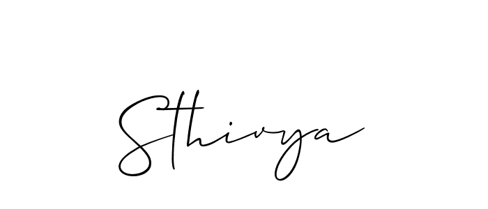 Design your own signature with our free online signature maker. With this signature software, you can create a handwritten (Allison_Script) signature for name Sthivya. Sthivya signature style 2 images and pictures png