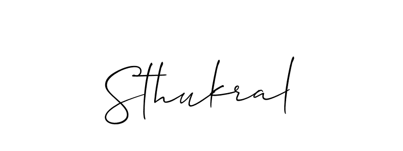 How to Draw Sthukral signature style? Allison_Script is a latest design signature styles for name Sthukral. Sthukral signature style 2 images and pictures png