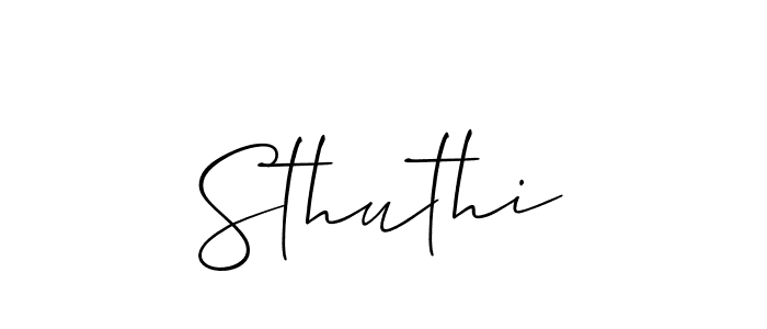 Design your own signature with our free online signature maker. With this signature software, you can create a handwritten (Allison_Script) signature for name Sthuthi. Sthuthi signature style 2 images and pictures png